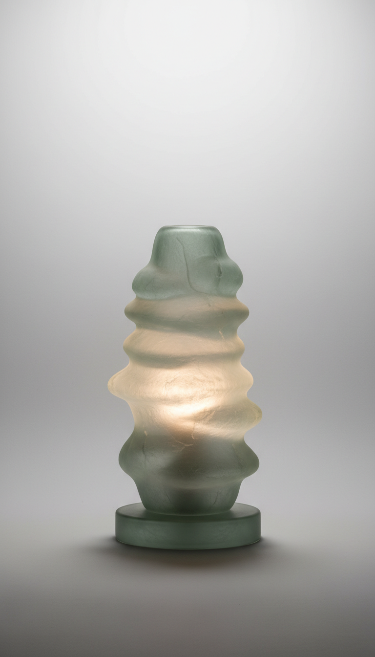Cascade Glass Table Lamp with Layered Form